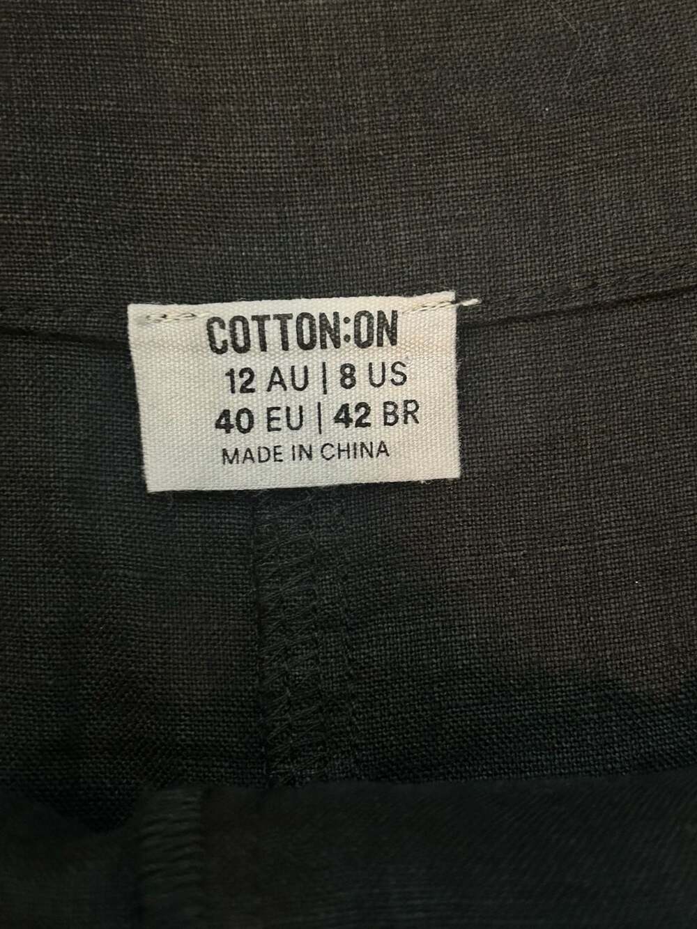 Cotton:On Black 100% Linen Low RiseCargo Maxi Skirt Casual Y2K Utility EUC - Picture 6 of 11